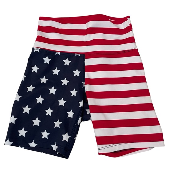 Beach Riot Pants - Beach Riot Women’s Stars and Stripes Bike Shorts Size Small